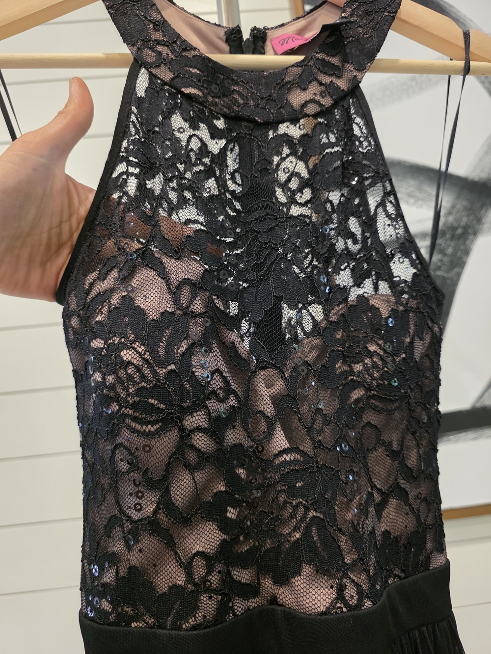 Black Lace Bodice Maxi Dress - Picture 4 of 9